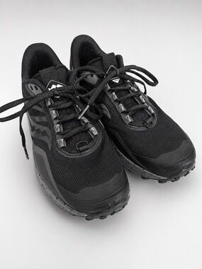 SAUCONY Trail Running Shoes Black Mesh Lace Up Hiking Sneakers
